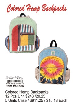 Colored Hemp Backpacks